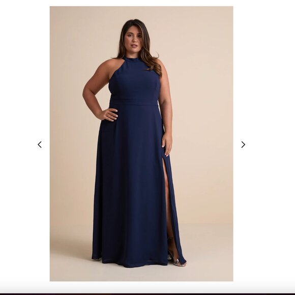 Lulus Confidently Charismatic Navy Blue Backless Halter Maxi Dress - Size XL - Picture 4 of 5